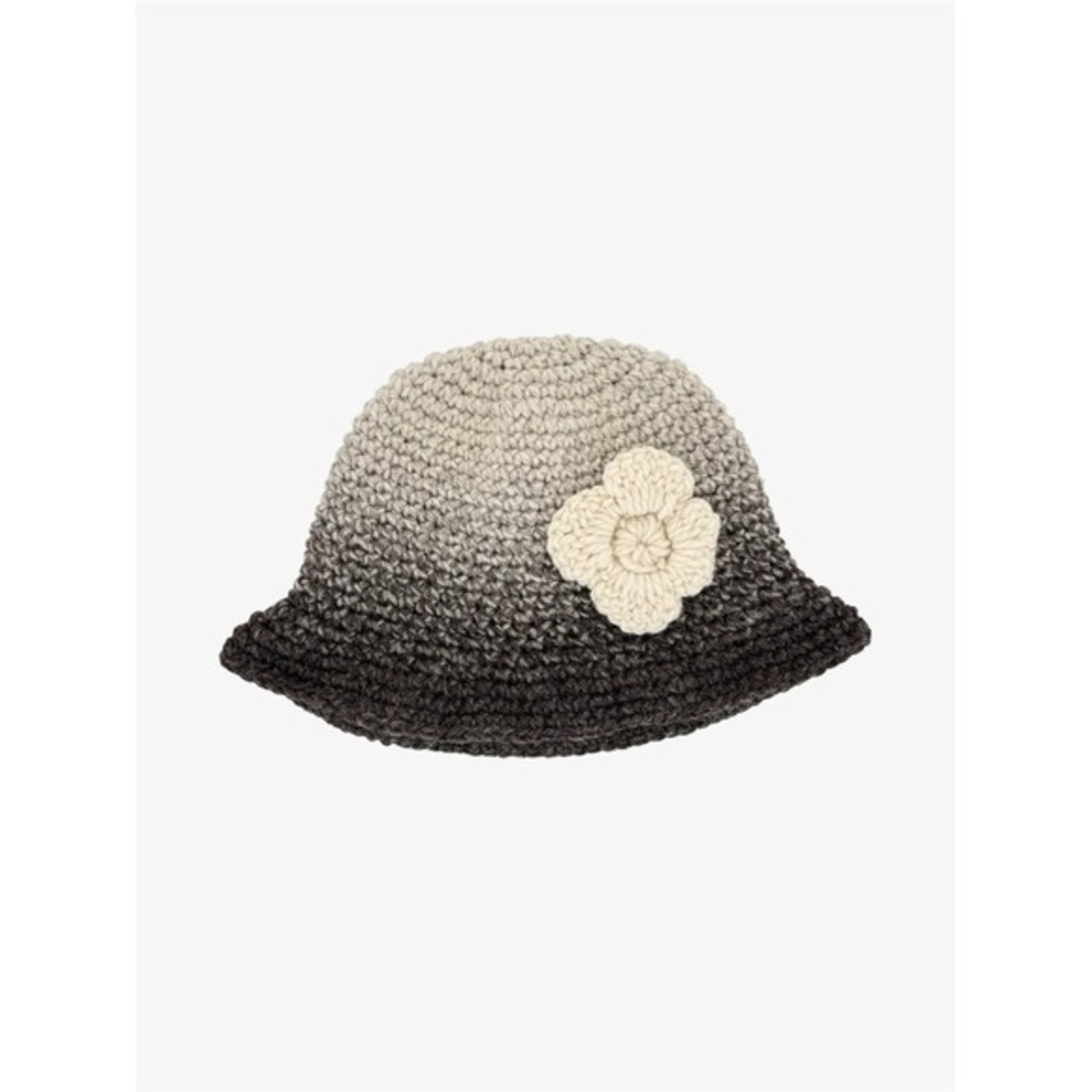 Handmade Wool Crochet Cloche Hat Gray Ombre One Size Retro Grandmacore